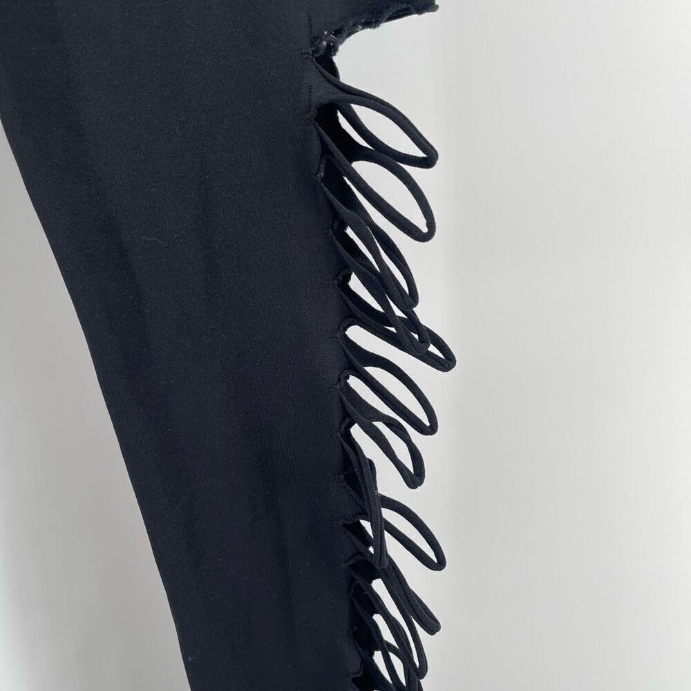 Oppa Women’s Black Seamless Full Length Leggings Large Stretchy Side Cutout - Picture 6 of 13